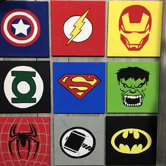 9 piece superhero art set