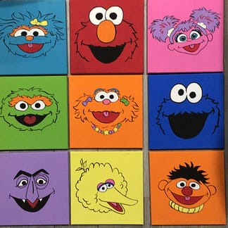 9 piece Sesame Street canvas