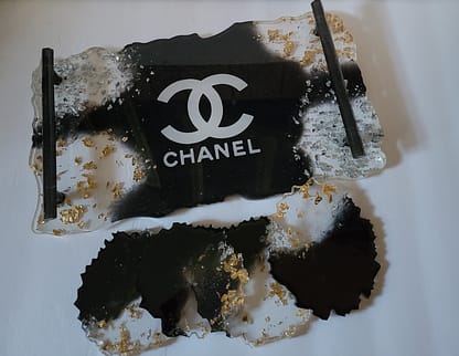 Chanel tray with coasters
