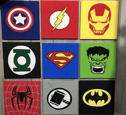 9 piece superhero art set