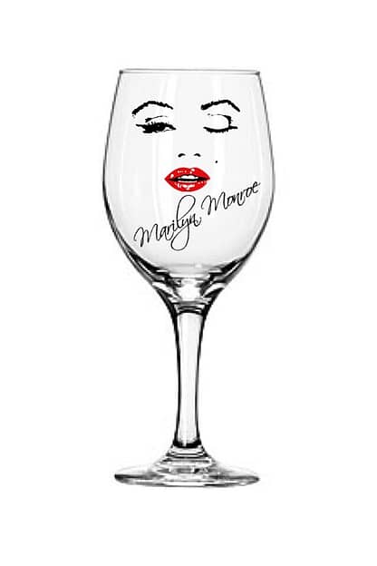 Marilyn Monroe wineglass wink